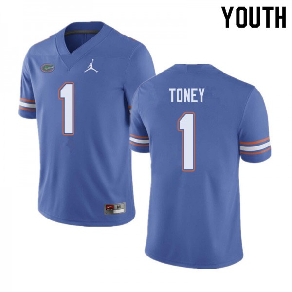 Jordan Brand Youth #1 Kadarius Toney Florida Gators College Football Jerseys Blue